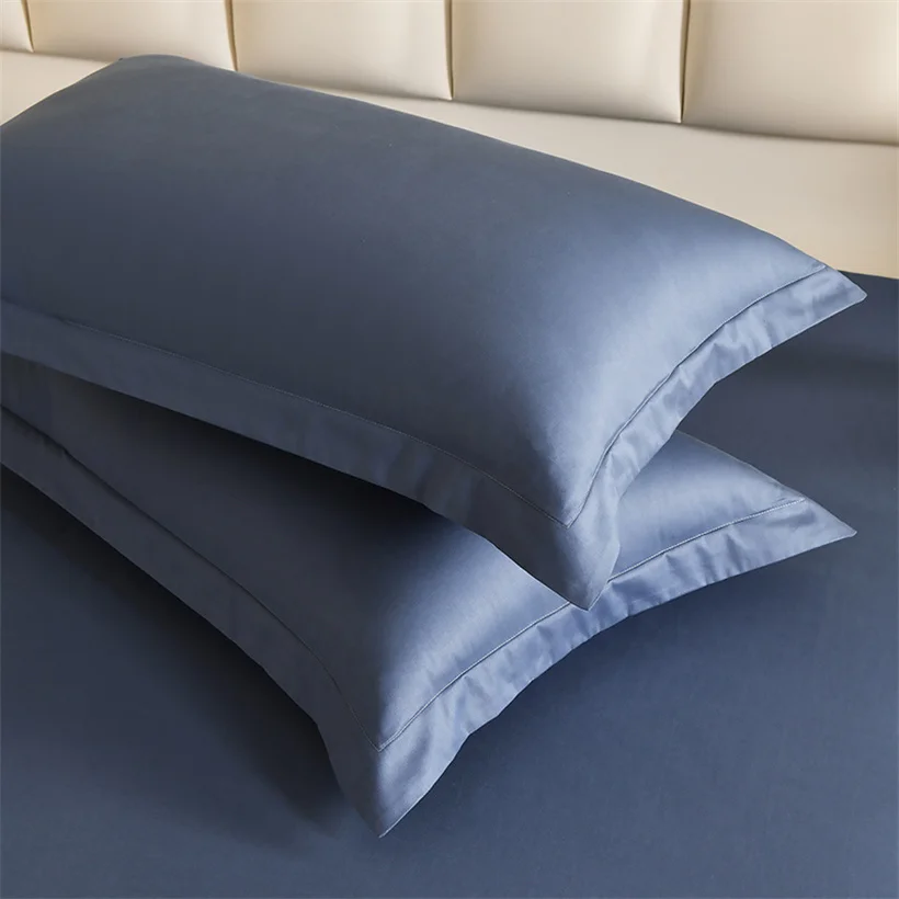 100% Egyptian Cotton 2 Pieces Pillowcase Super Soft Cozy Envelope Closure Pillow Cases 600TC Cotton Pillow Cover Sateen Weave