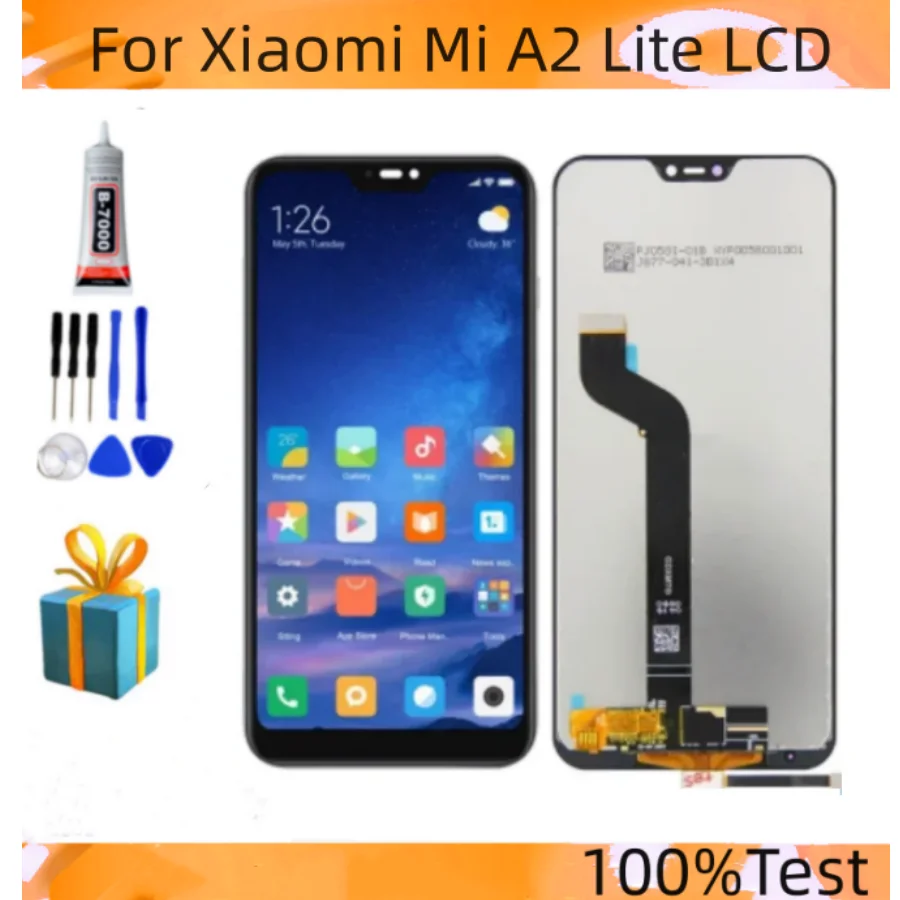 100%test 5.84 Display For Xiaomi Mi A2 Lite Display Touch Screen Digitizer Replacement For Xiaomi Redmi 6 Pro LCD Mi A2 Lite LCD