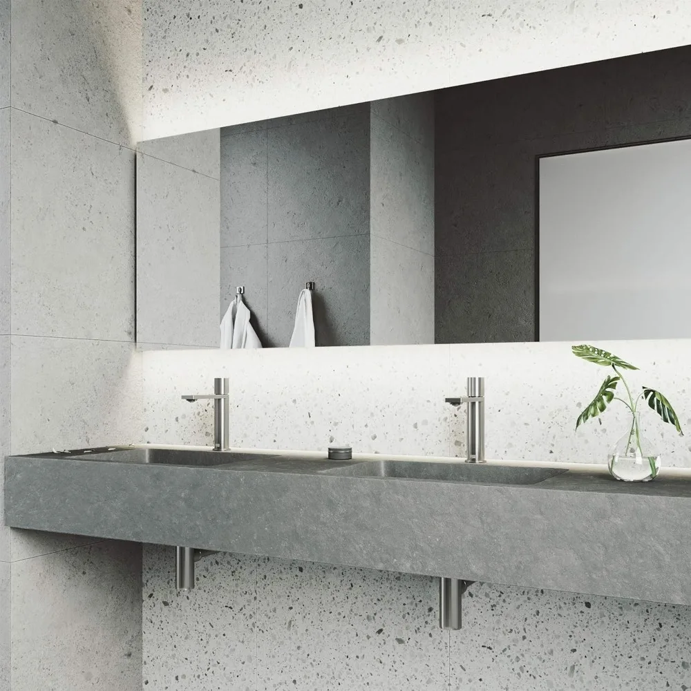 ก๊อกน้ำห้องน้ำแบบมือจับเดี่ยวขนาด 8 นิ้ว สีนิกเกิลขัดเงา พร้อมการติดตั้งแบบรูเดียวสำหรับอ่างล้างหน้าแบบโมเดิร์น