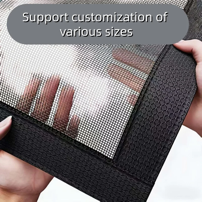 Black Summer Magnetic Door Curtain, Mosquito Proof Door with Magnet, Mosquito Net Automatic Closing Door Net, Supporting Custom
