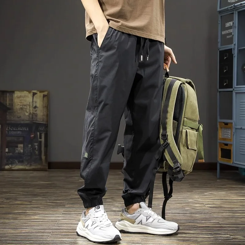 

Kazuki Kuraii Summer Workwear Men's Casual Pants Trendy Brand Qui Dry Sports Long Pants Thin Windbreaker Cuffed Pants