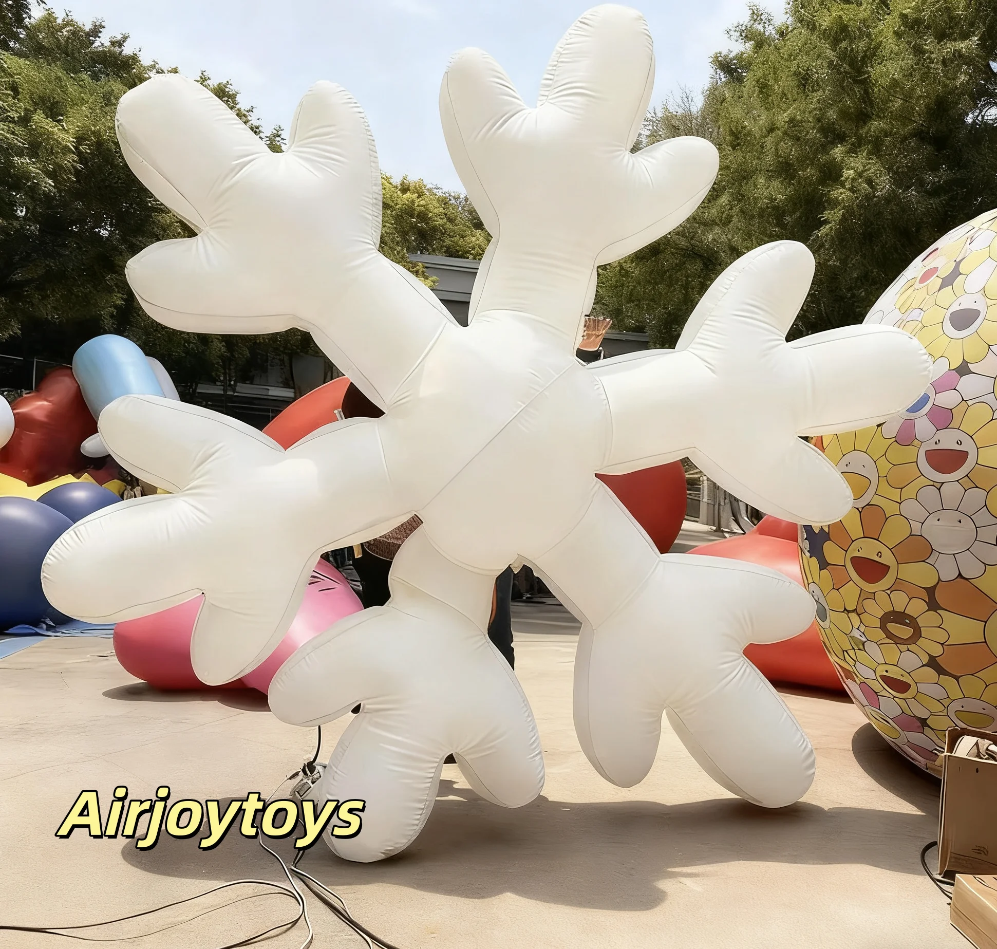 แม่พิมพ์ลมเป่ารูปเกล็ดหิมะ ไฟประดับคริสต์มาสแบบแขวน สำหรับตกแต่งห้างสรรพสินค้า ลานกลางแจ้ง บาร์ งานปาร์ตี้ งานอีเว้นท์ ทัวร์ พร็อพบนเวที