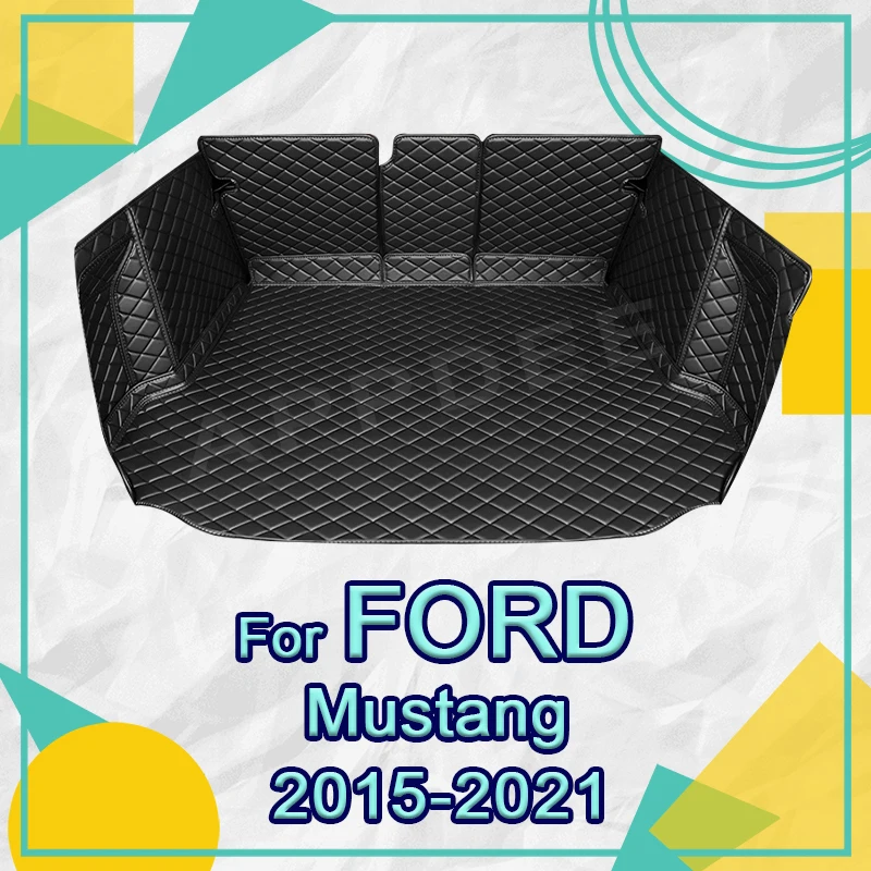 

Автоматический коврик в багажник с полным покрытием для Ford Mustang 2015-2021 16 17 18 19 20, автомобильный чехол, коврик для багажника, внутренняя защита, аксессуары