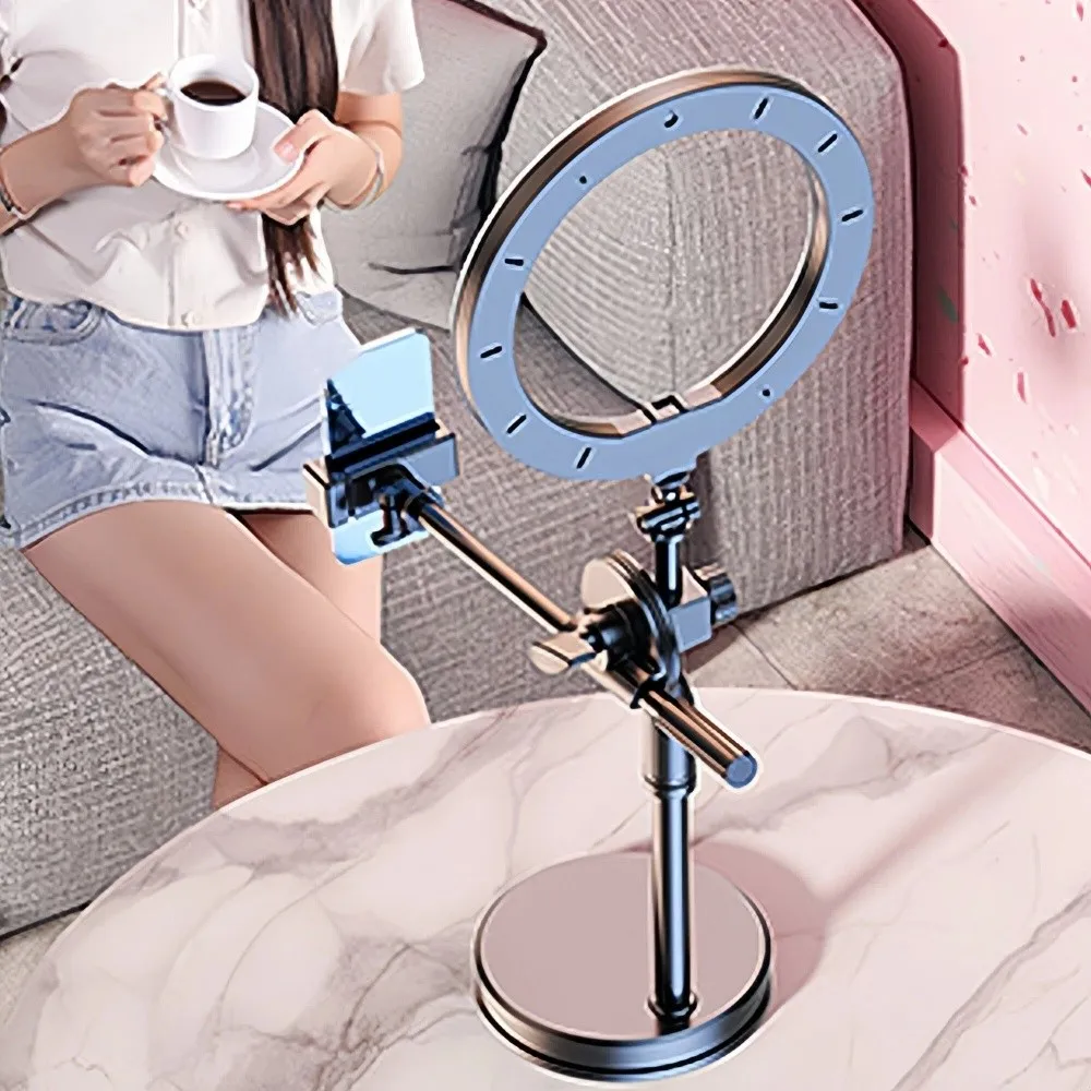 

Lighting Bracket Telescopic Phone Stand Overhead View 26cm Fill Light Folding Phone Stand Metal Stable Base Desktop Phone Holder