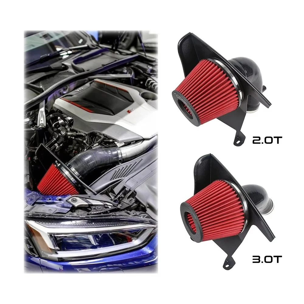 For B9 A4 AllRoad A5 S4 S5 RS4 RS5 HIGH-FLOW INTAKE (6inch Velocity Stack) Cold Air Intake