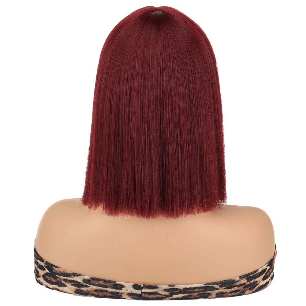 Parrucca corta Bob con frangia parrucche sintetiche per le donne rosso nero rosa blu arancione resistente al calore Lolita Cosplay Party Hair