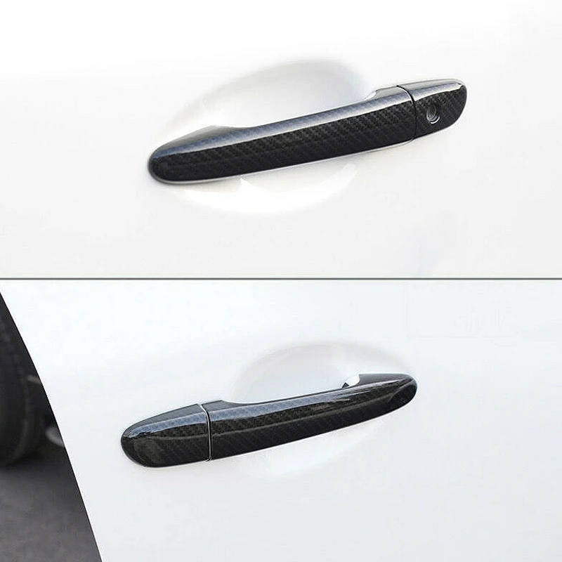 A67K-Carbon Fiber Style Side Door Handle Decoration Trims For Jetta MK6 2012-2015 Tiguan 2009-2016 -Polo 2010-2014