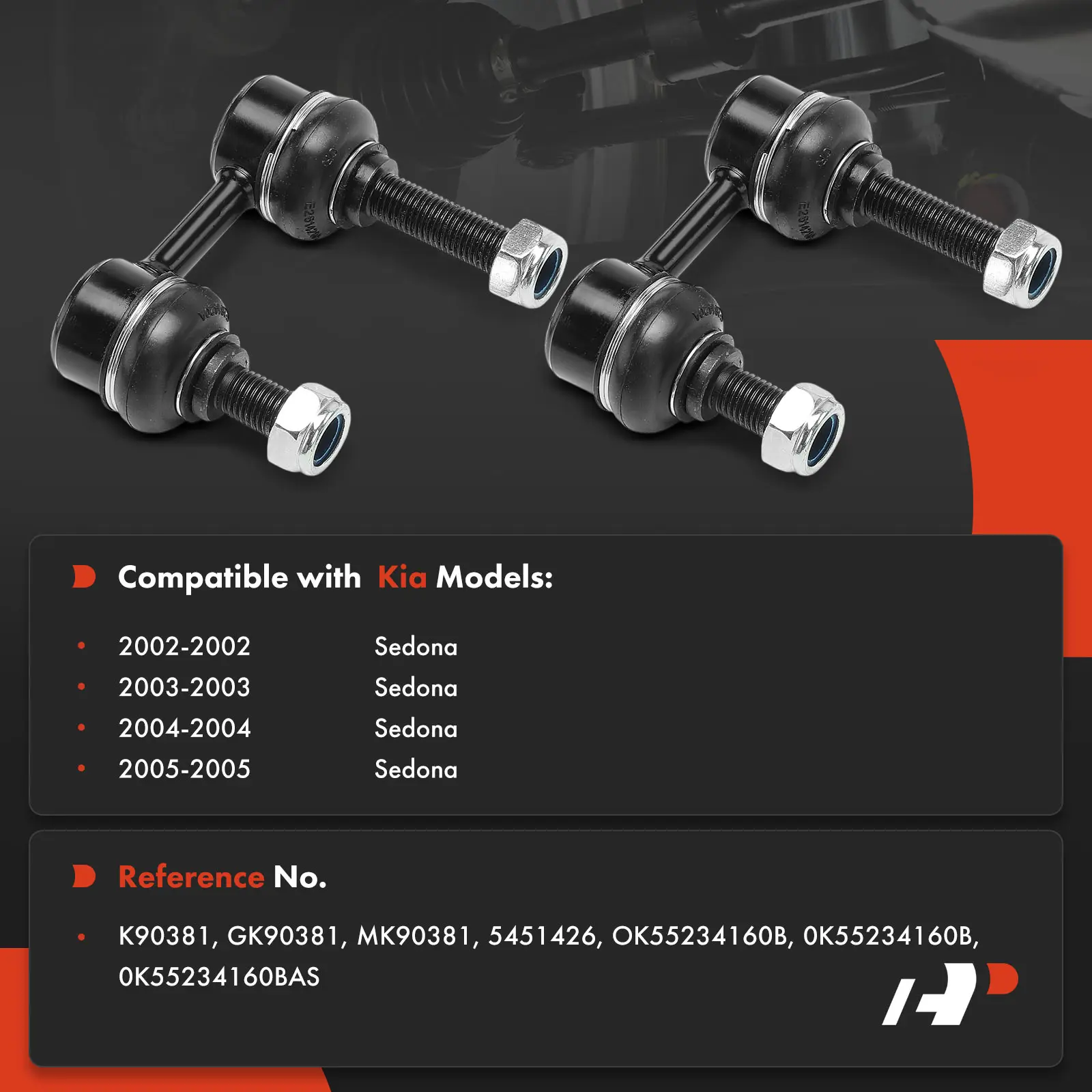 A-Premium 2x Front Stabilizer Bar Link for Kia Sedona 2002-2005 0K55234160B 0K55234160BAS