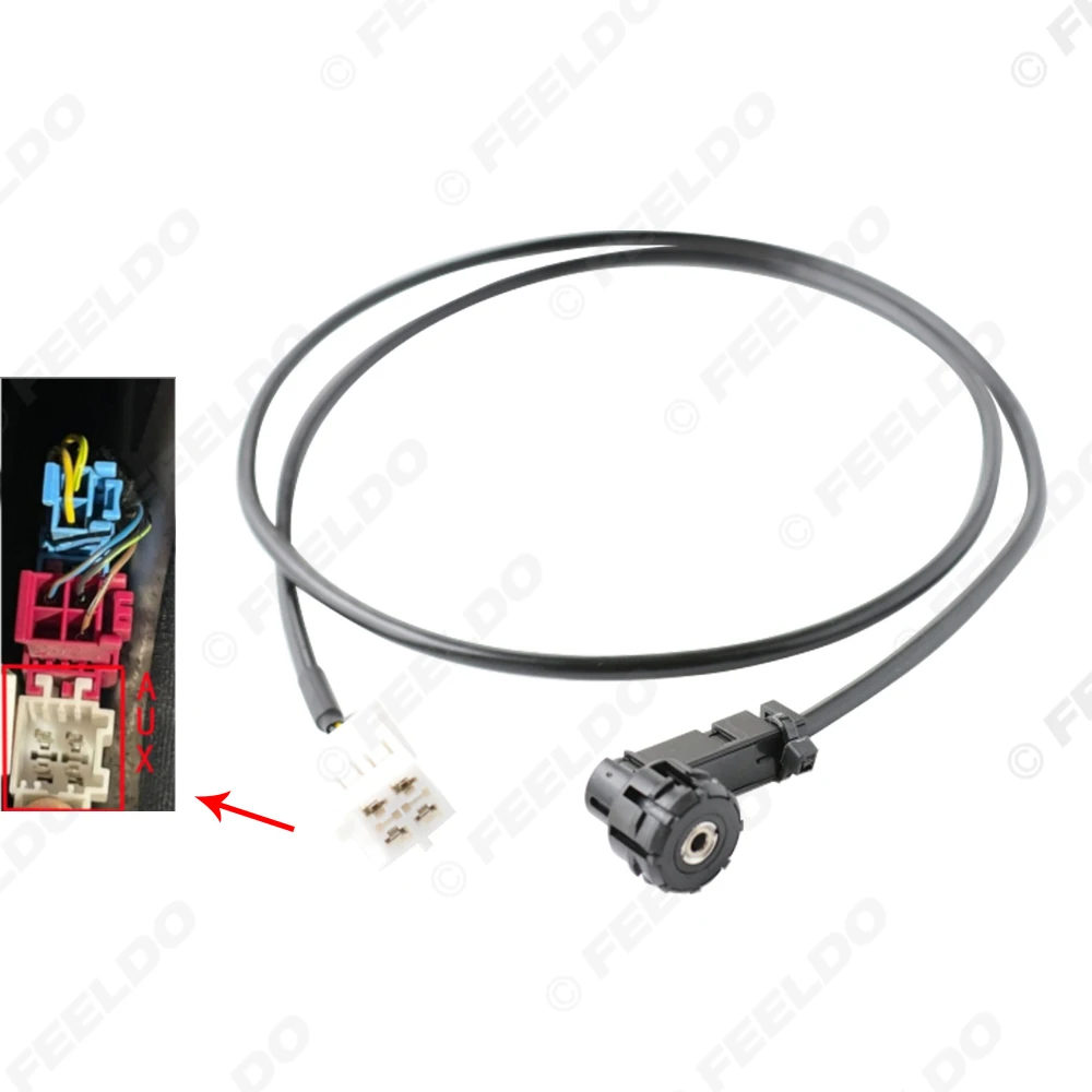 FEELDO Car 4Pins AUX Auxiliary Link Line Aux Input Radio Cable For Mercedes Benz C-Class W203 2000-2007 AUX Adapter