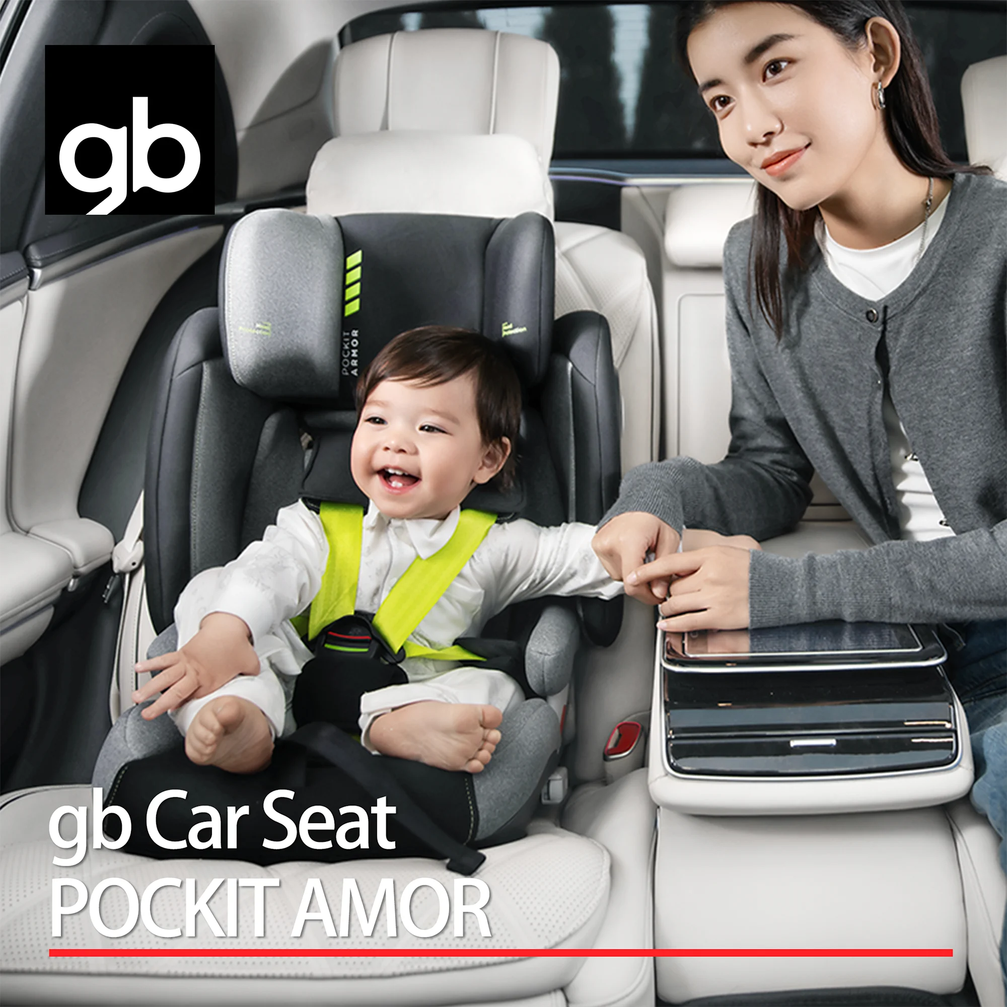 مقعد سيارة gb Pockit، مقعد سيارة للأطفال قابل للطي ومدمج للغاية - 9M-12Y، ارتفاع قابل للتعديل مع حماية من الصدمات الجانبية LSP، 80 كم/ساعة #1