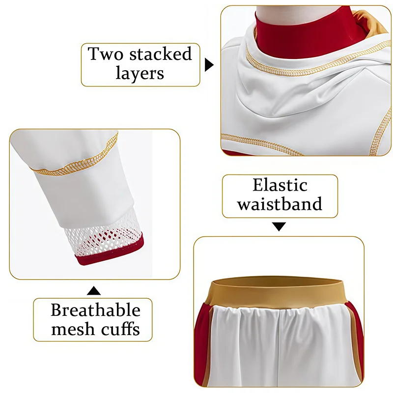 الكسالى الفتيات زي نوفا هالوين تأثيري المشجع شبكة أعلى + السراويل + معطف مقنع + اكسسوارات للأطفال ملابس موحدة للحفلات #5