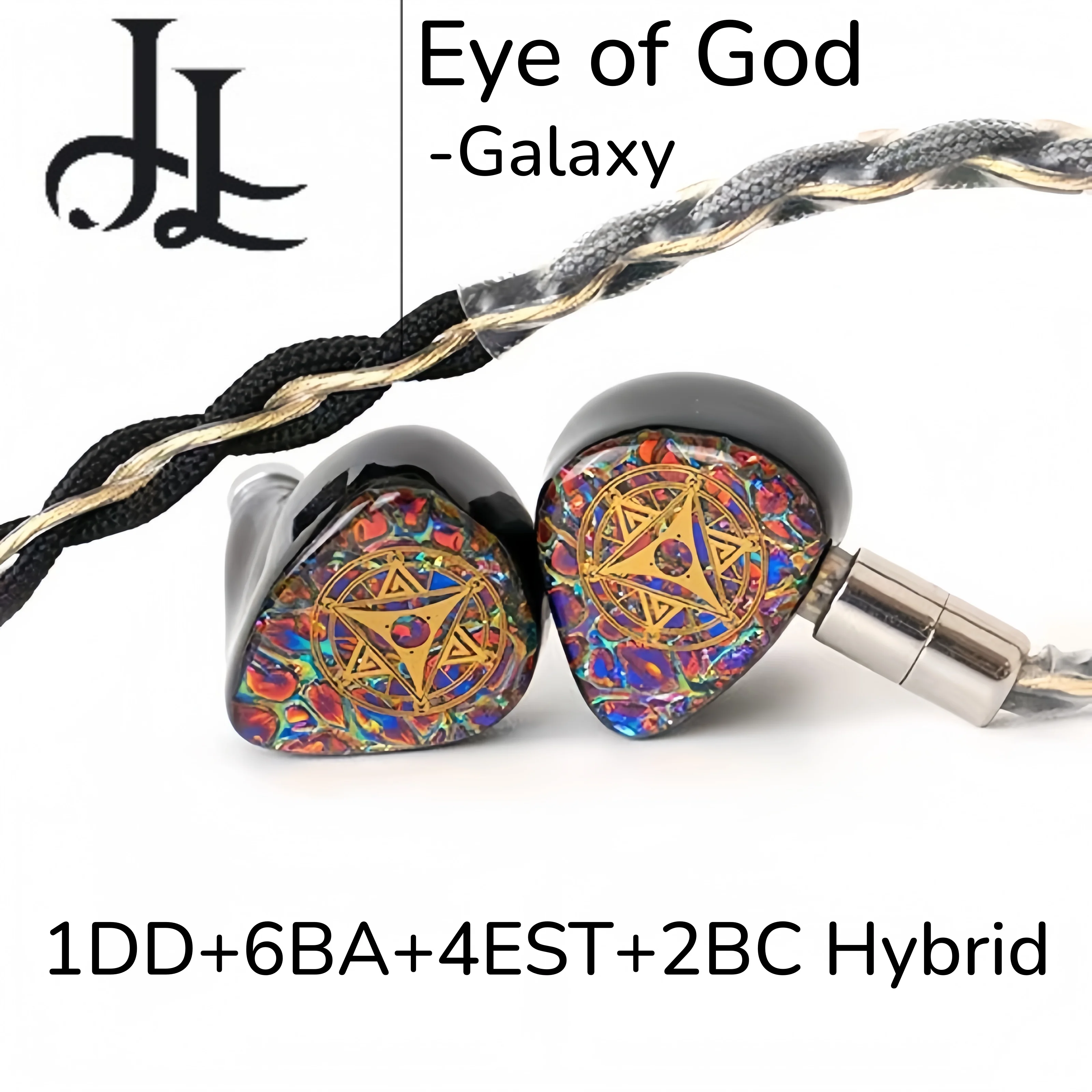 JLL Audio Eye of God Galaxy 1DD+6BA+4EST+2BC Hybrid Hifi Music Monitor Audiophiles Musicians Earphones Emperor Odin FX17 IE900