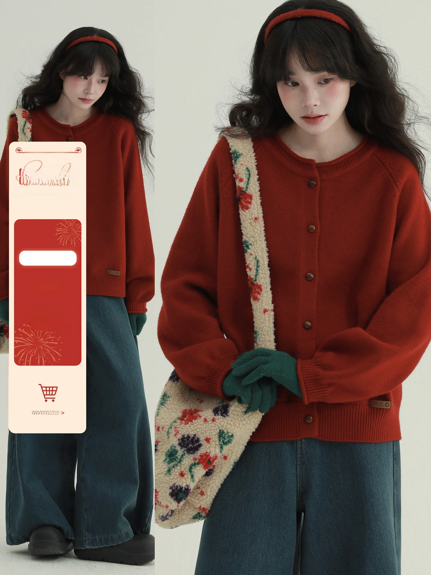 

Rare Bean Button round Ne Knitted Sweater Warm Top Vintage Artistic Sle Long Sve Casual Faion for Women