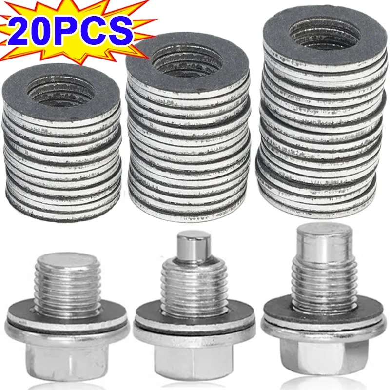 Screw Gasket Oil Drain Sump Plug Washers Hole for Toyota OE90430-12031 12mm Aluminum Accessories Seal Gasket Engine Parts