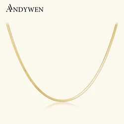 ANDYWEN New 925 Sterling Silver Gold Genesis Choker Necklace 2020 Rock Punk Chain Women Fine Jewelry For 2020 Party Jewelry