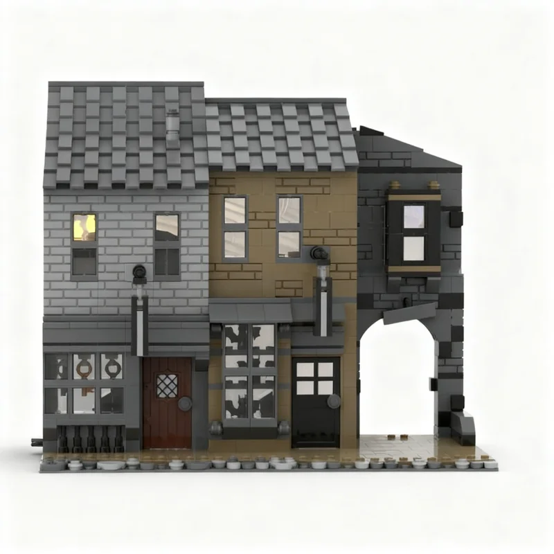914pcs MOC Knockturn Alley Trackleshanks Locksmith Harry Model Building Blocks Architecture Toy Christmas Gifts Brick Kids