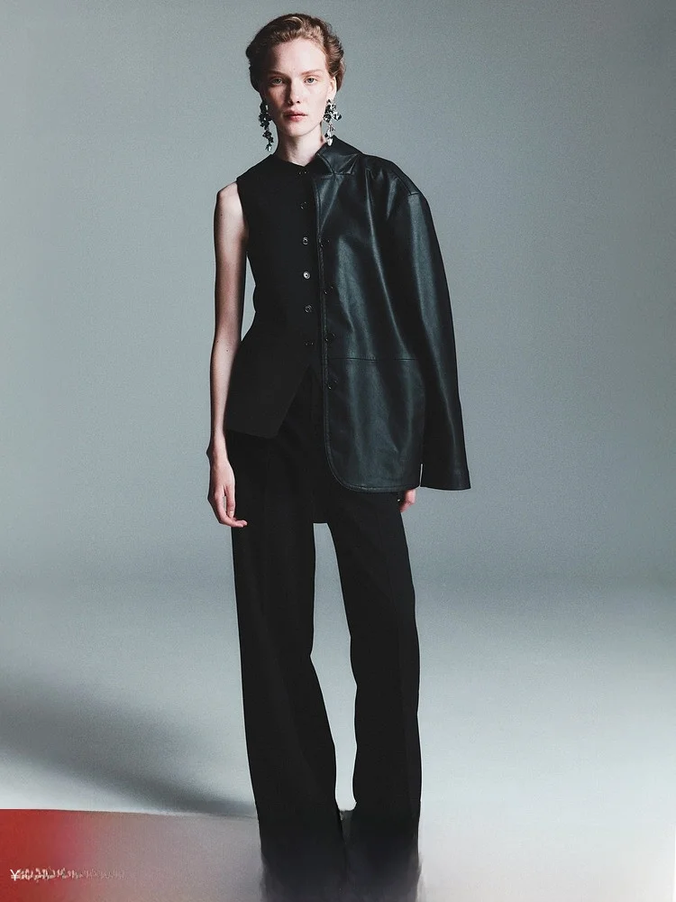 

H&M Spring Women's Long Vest 29072 V-ne Single-button Closure Polyester Fiber 67% Rayon Fiber 29% Spandex 4%