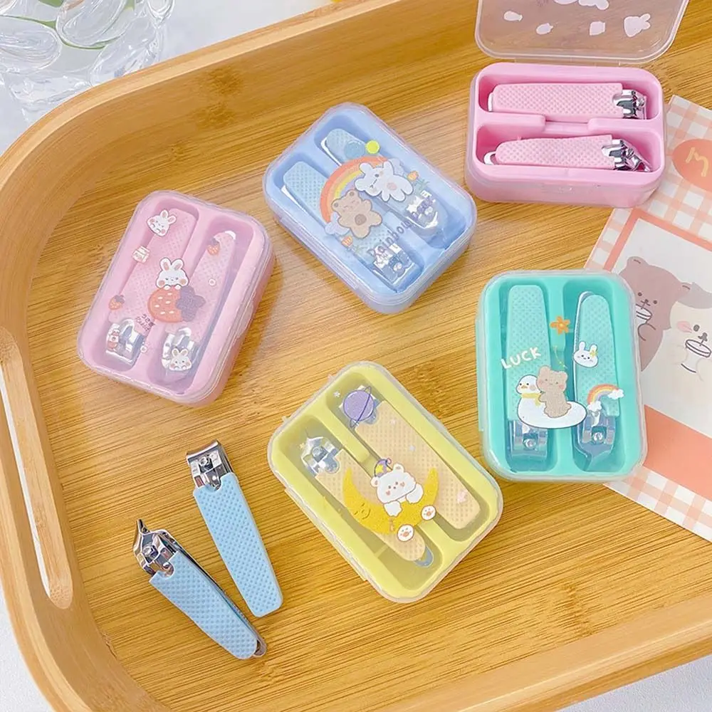 Nail Accessories Cartoon Nail Clippers Set Manicure Set Rabbit Bear Pattern Nail Cutting Pliers Plastics Pedicure Tool