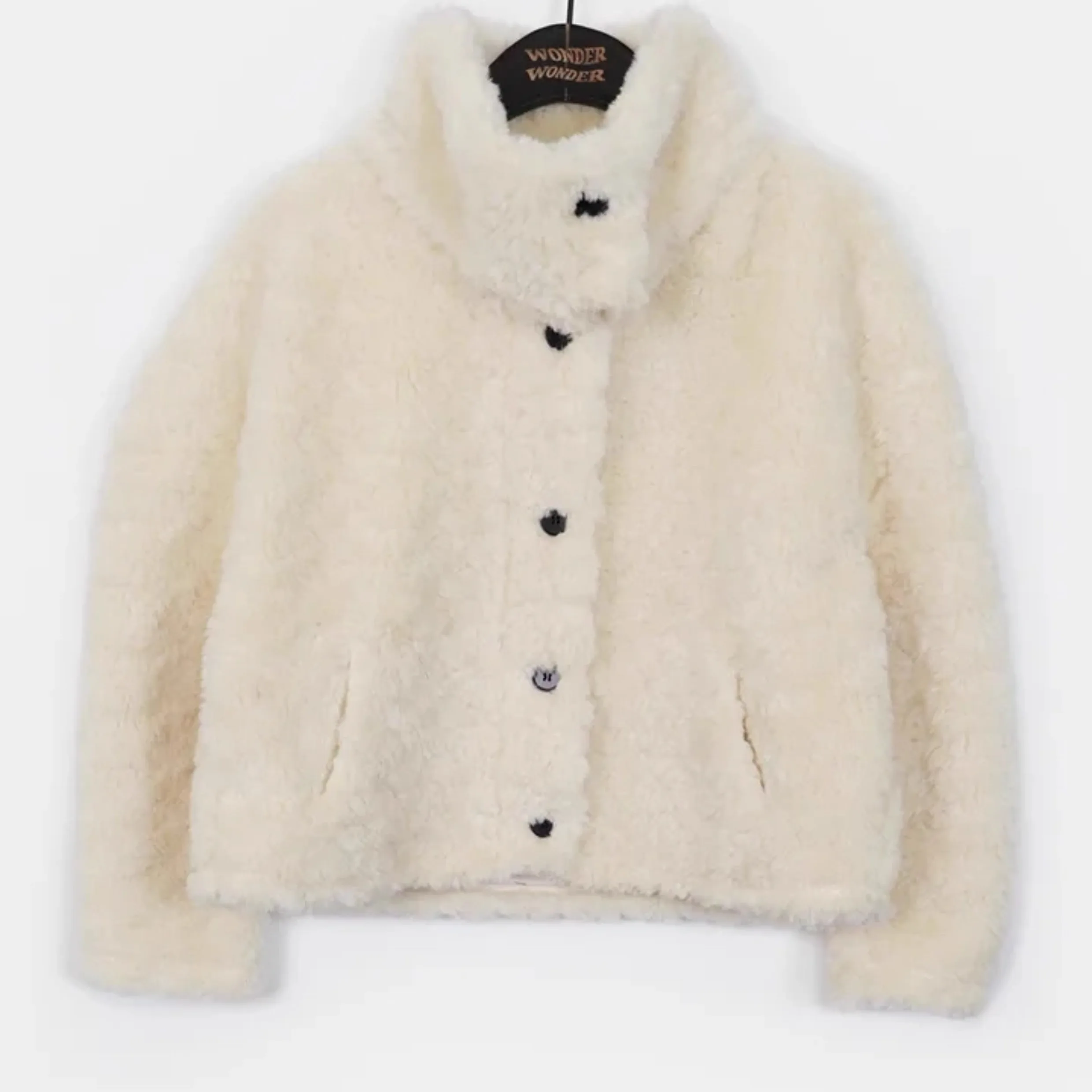 Korean Sle Women's Coat Warmthly Inteated eep Curly Hair Fur Thiened Upper Body Winter Faionable Versatile Retro