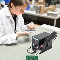 Soldering Station, 858D Hot Air Rework Station, 700 W with 3 Nozzles and Digital Display, for SMD Soldering and Desoldering