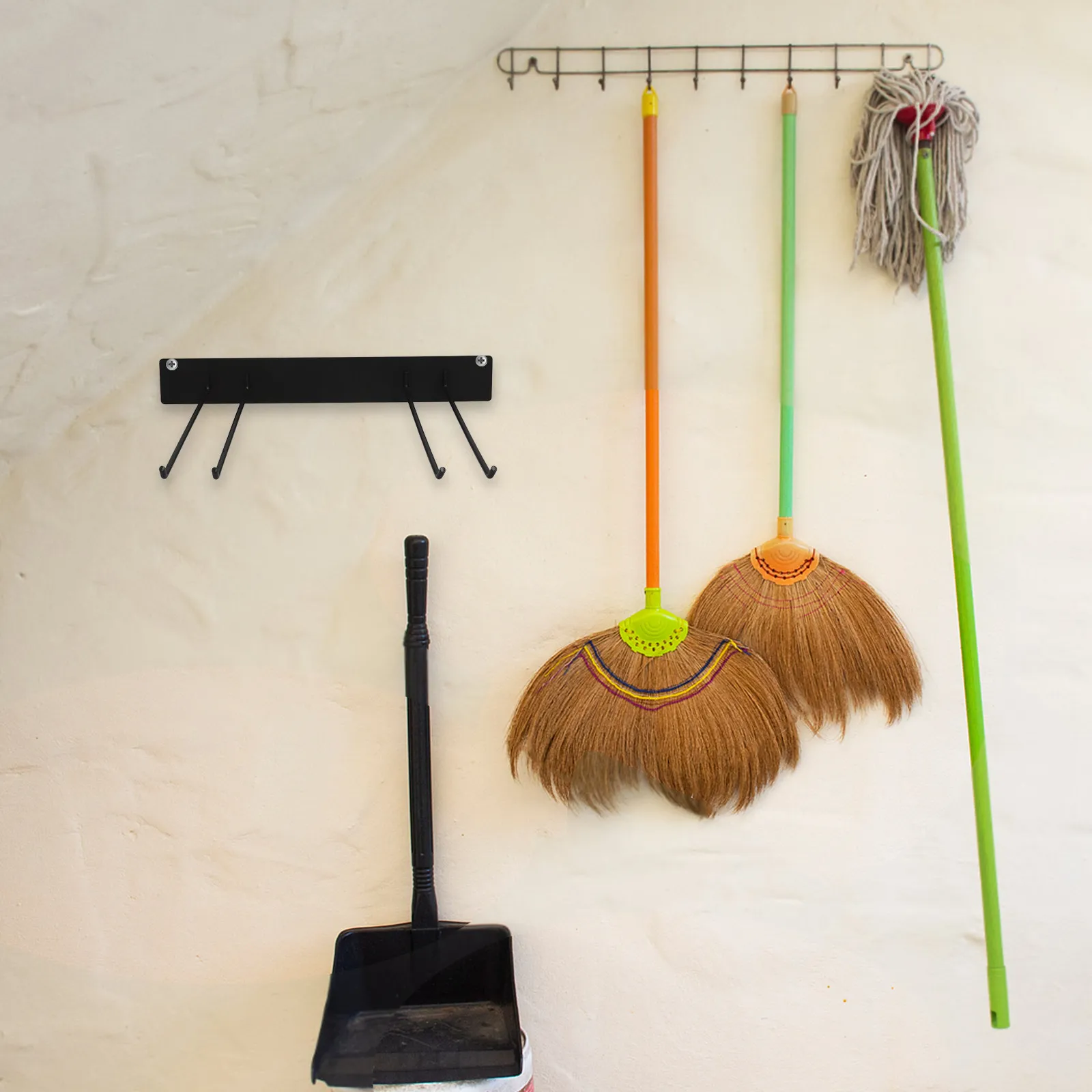 Minimalist Iron Wall Mounted Tool Storage Rack for Garden Shovels Rakes Brooms Mops Garage Yard Organizer Wall Tool Holder Rack - view 5