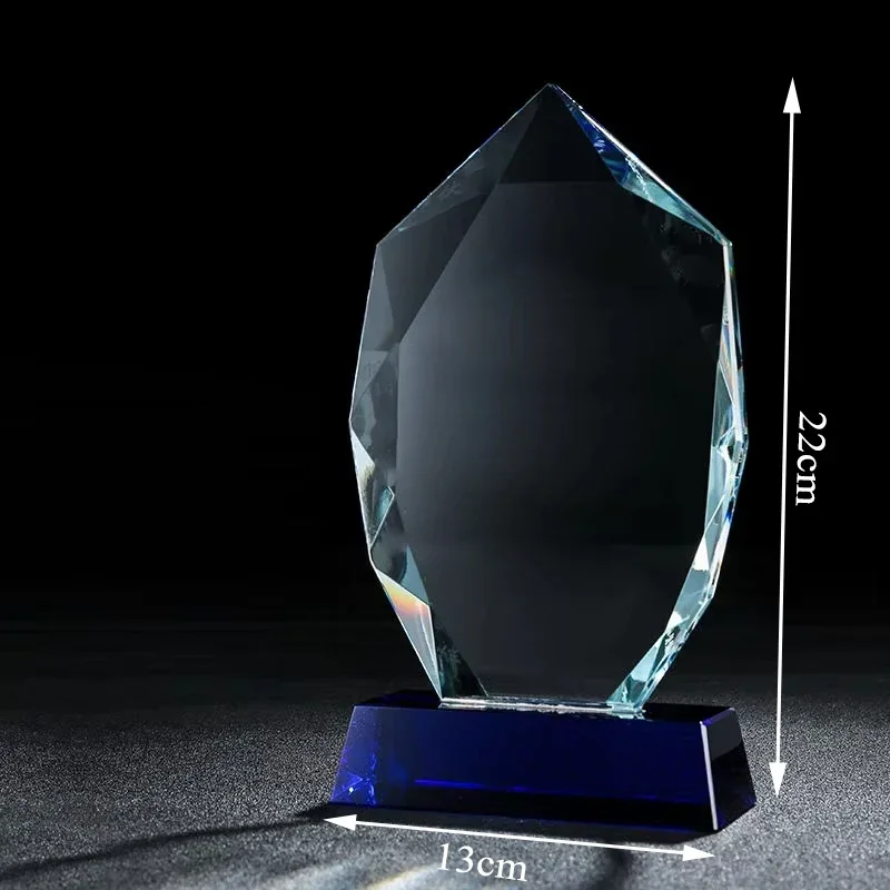 Free Custom Personalised Glass Crystal Award Accord Corporate Trophy Company Awards Ceremony Glass Trophy Sports Trophies Gift