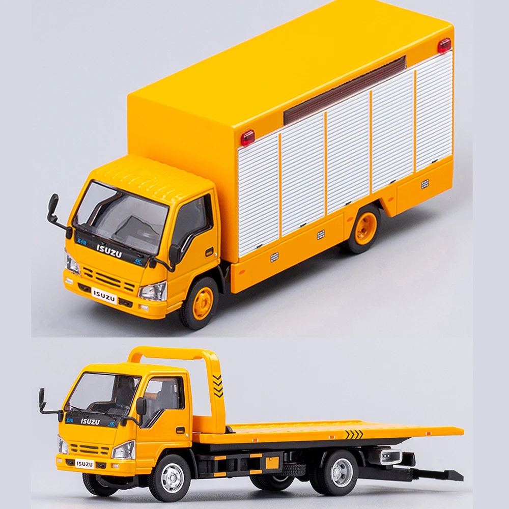 GCD 1/64 ISUZU 4K pojazd inżynieryjny wykrawanie przeszkód Model pojazdu Diecast kolekcja samochodów stacja zabawek z pudełkiem ekspozycyjnym prezenty