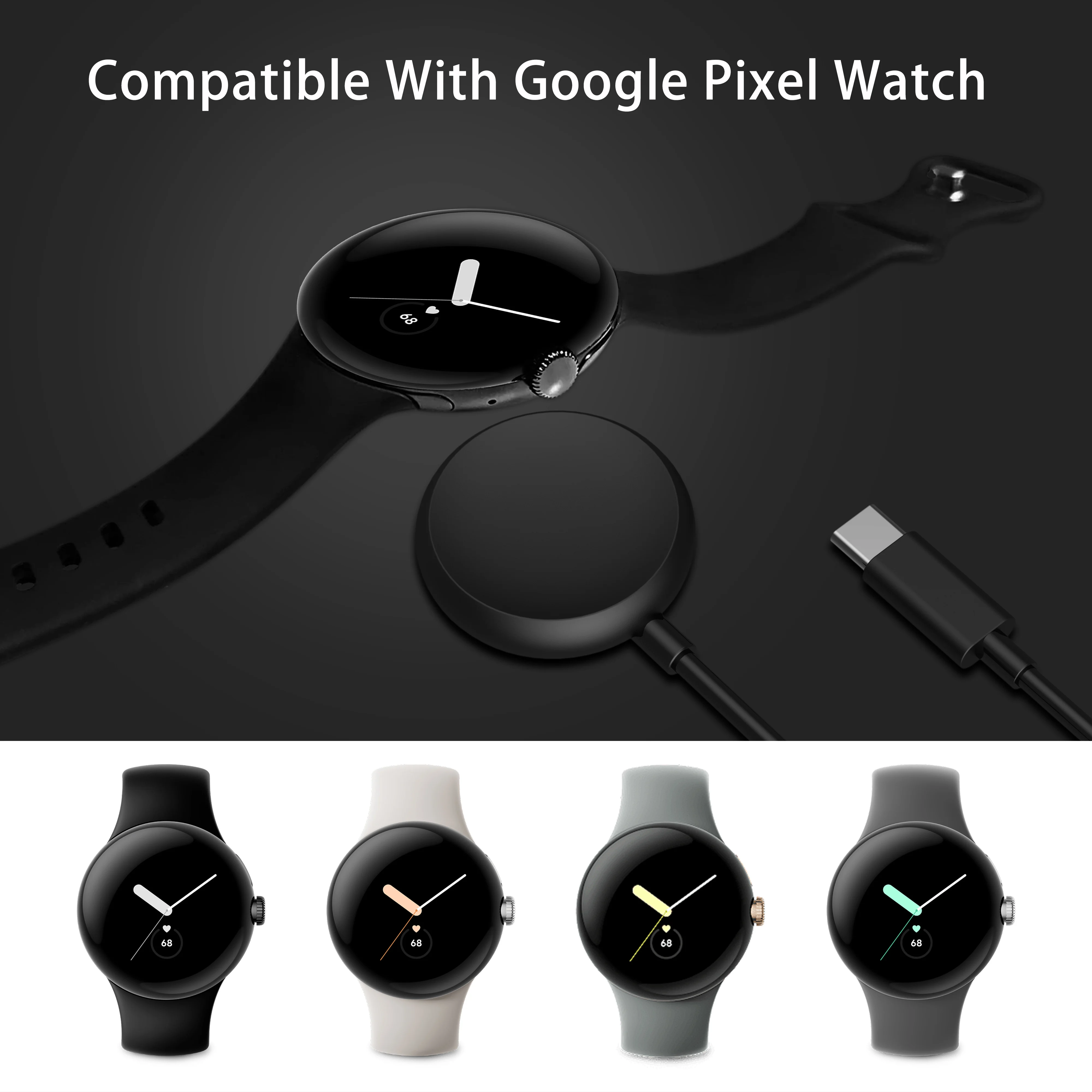 Per Google Pixel Watch cavo di ricarica tipo C adattatore per caricabatterie cavo di ricarica USB magnetico per cavo di ricarica per orologio Google Pixel