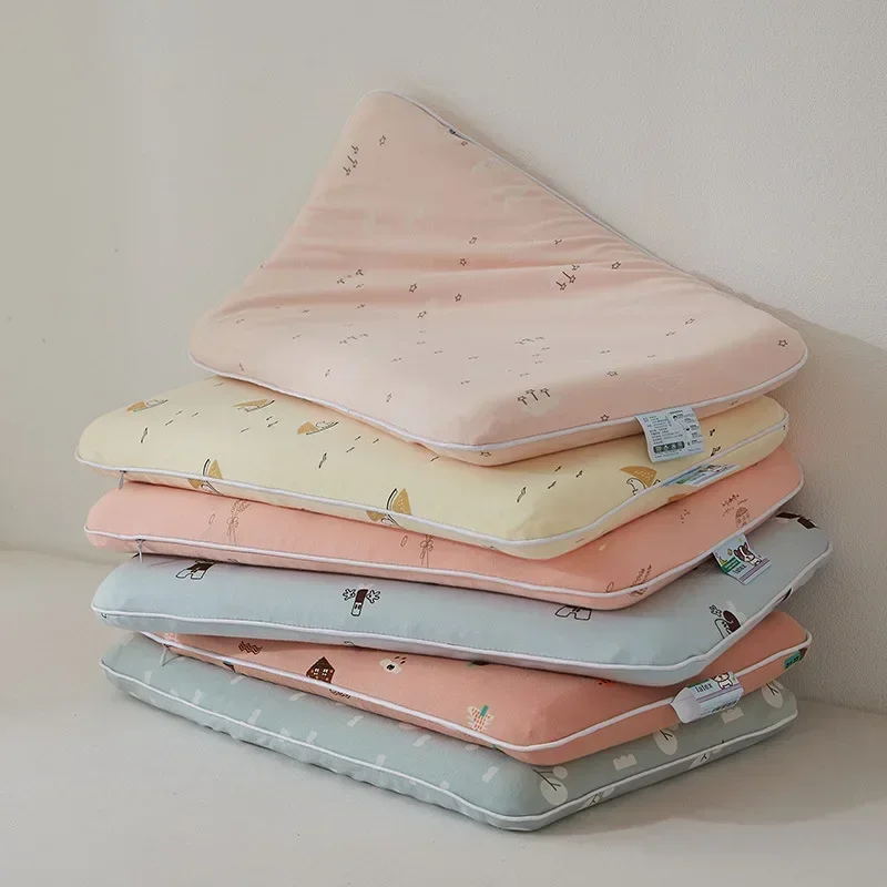 1 Pcs Children's Natural Latex Pillow Core Knitted Low Pillows Baby Pillows Cartoon Student Soft Pillow Kindergarten Pillow Core