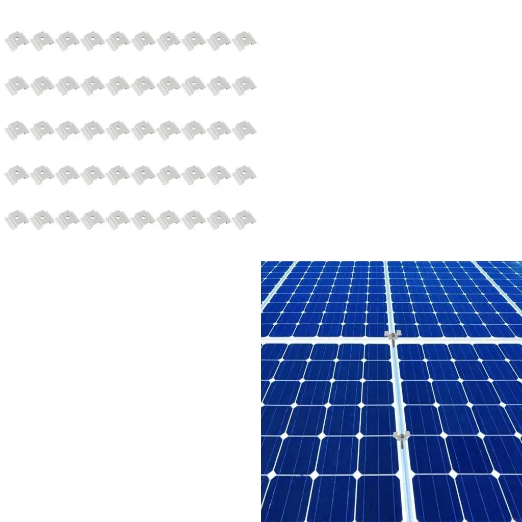 

20/50 шт. Средний кронштейн для солнечной панели, широкий фотоэлектрический монтажный кронштейн