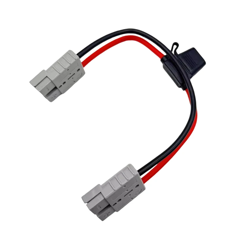 50A Gray Plug Connector with Fuse 10AWG Solar Panel Extension Silicone Line for Car Battery Solar Panel Connect Conversion Cable