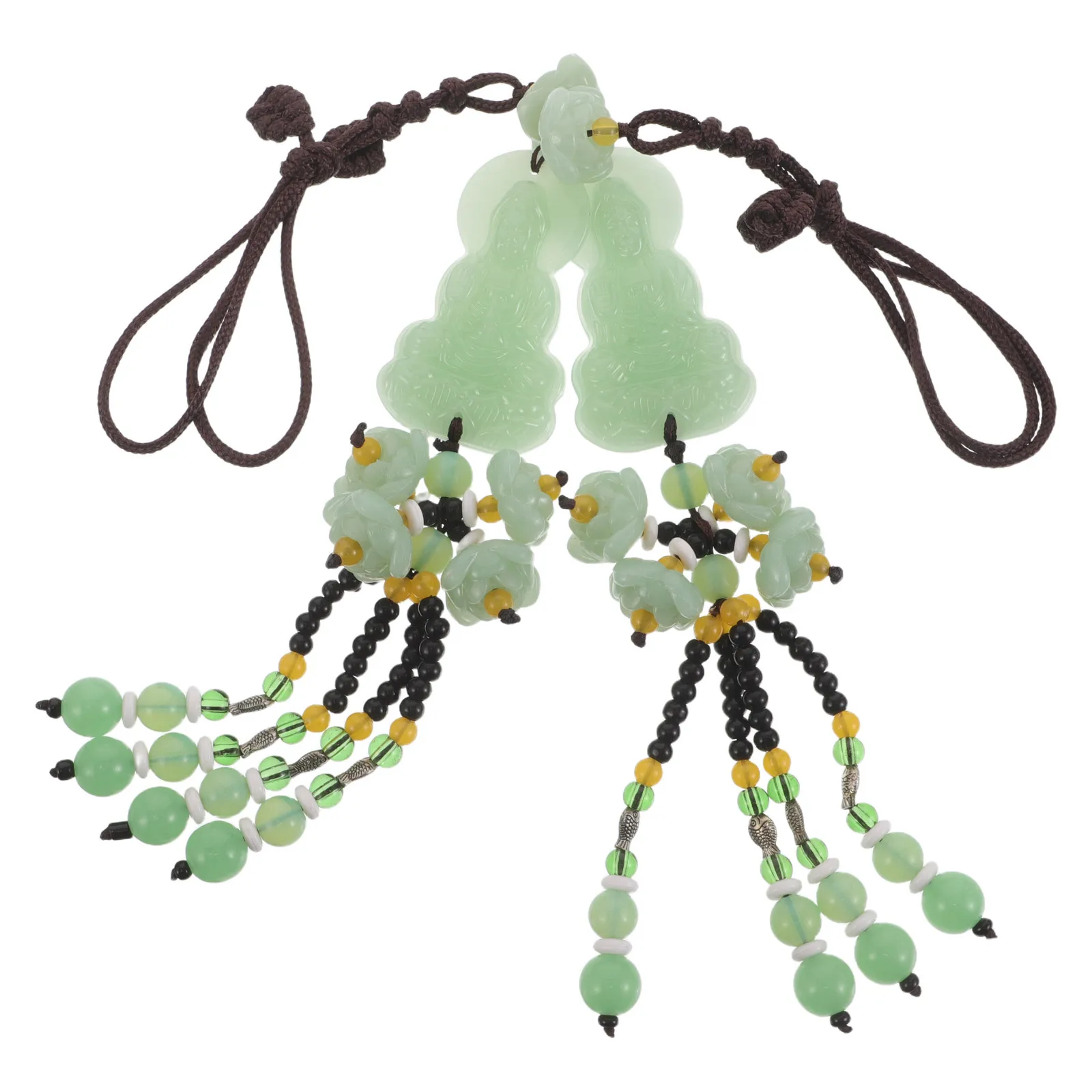 

2Pcs Car Rearview Mirror Pendant Chinese Style Hanging Guanyin Ornament Lucky Charm Automobile Interior Decoration Accessories