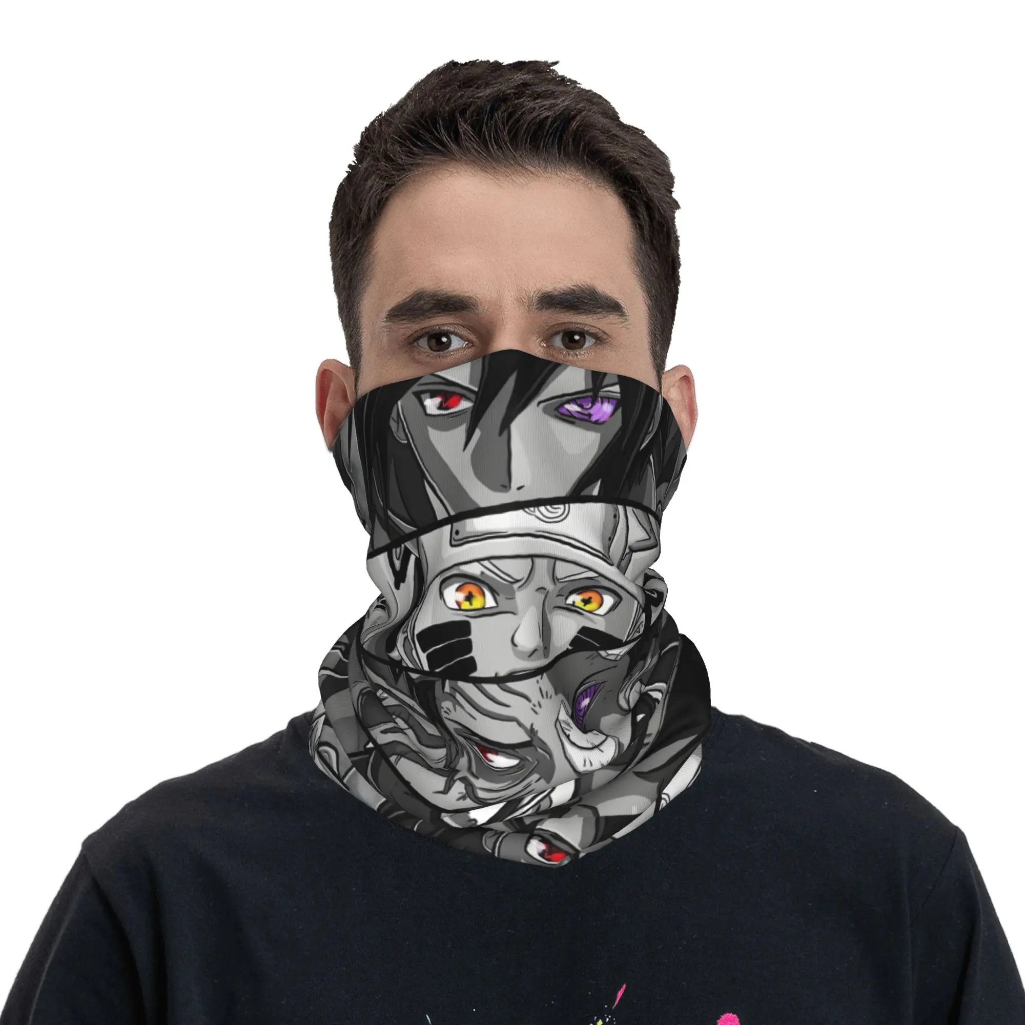 Custom U-Uchihaes Sasuke Hot Comic Bandana Neck Warmer Men Women Winter Hiking Ski Scarf Gaiter Shippuden Face Cover