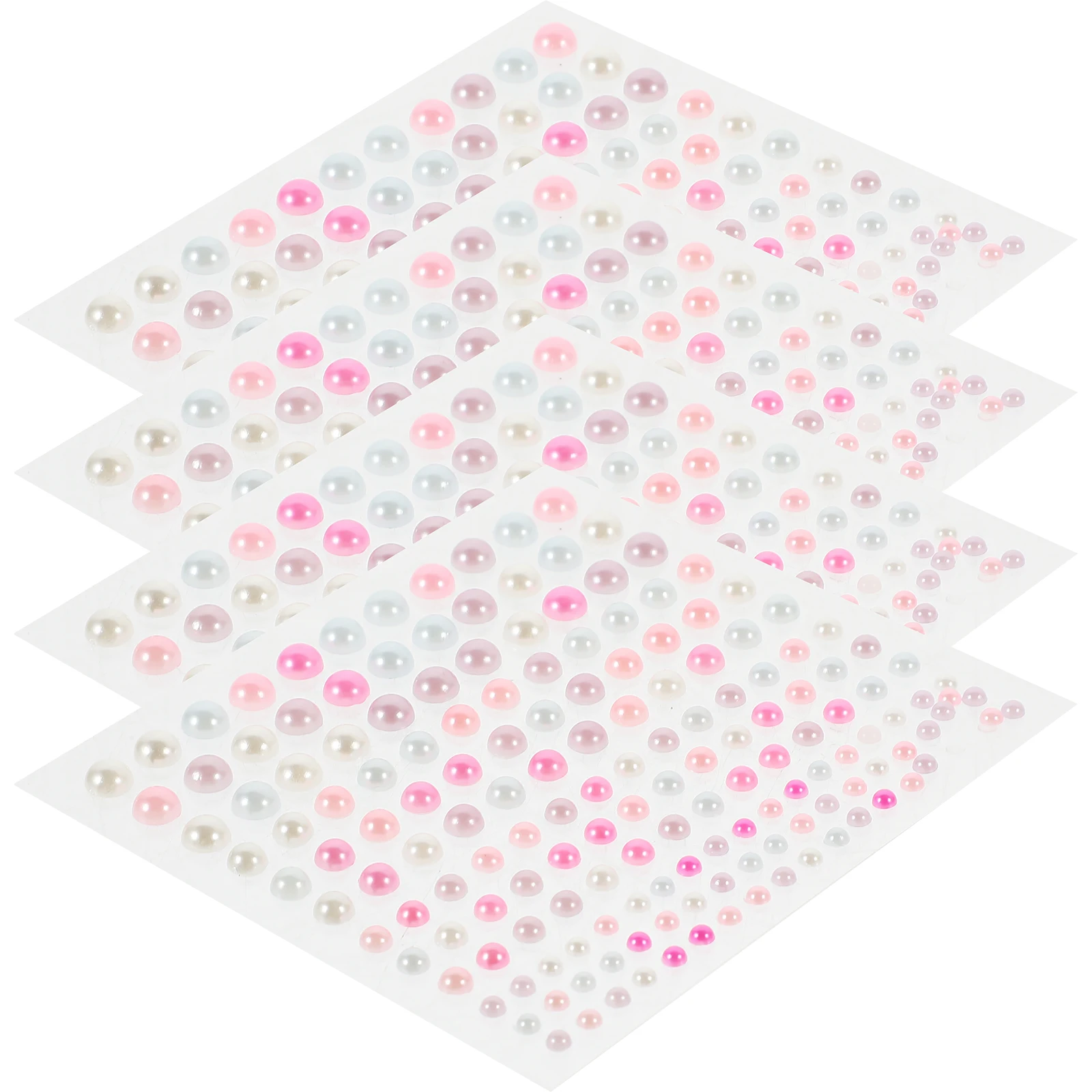 

6 Sheets Pearl Stickers 3mm 4mm 5mm 6mm Self Adhesive Nail Makeup Hair Decorations Flat Back Imitation Pearls Craft