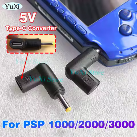 5V Type-C to DC Power Charge Convert for PSP 1000 2000 3000 Mini USB C Charging Convert Adapter DC 4.9x1.7mm