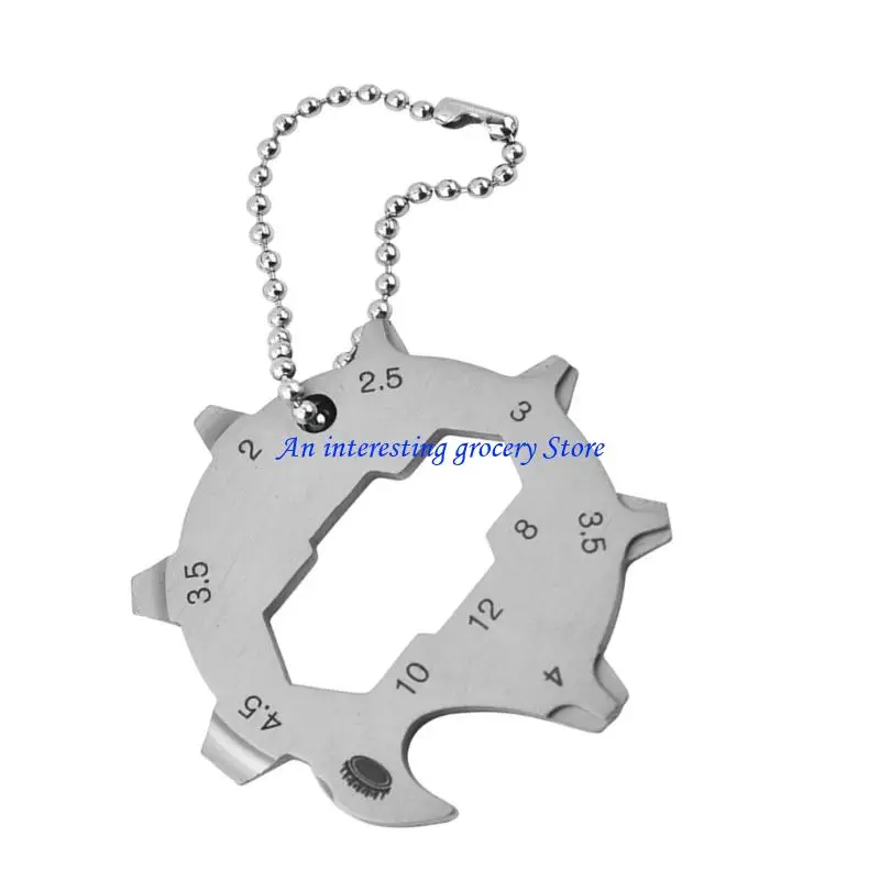 652D Compacts 11 Function Stainless steels Keychain Tool Card Includes Screwdriver Wrenches And Bottles opener For Outdoor