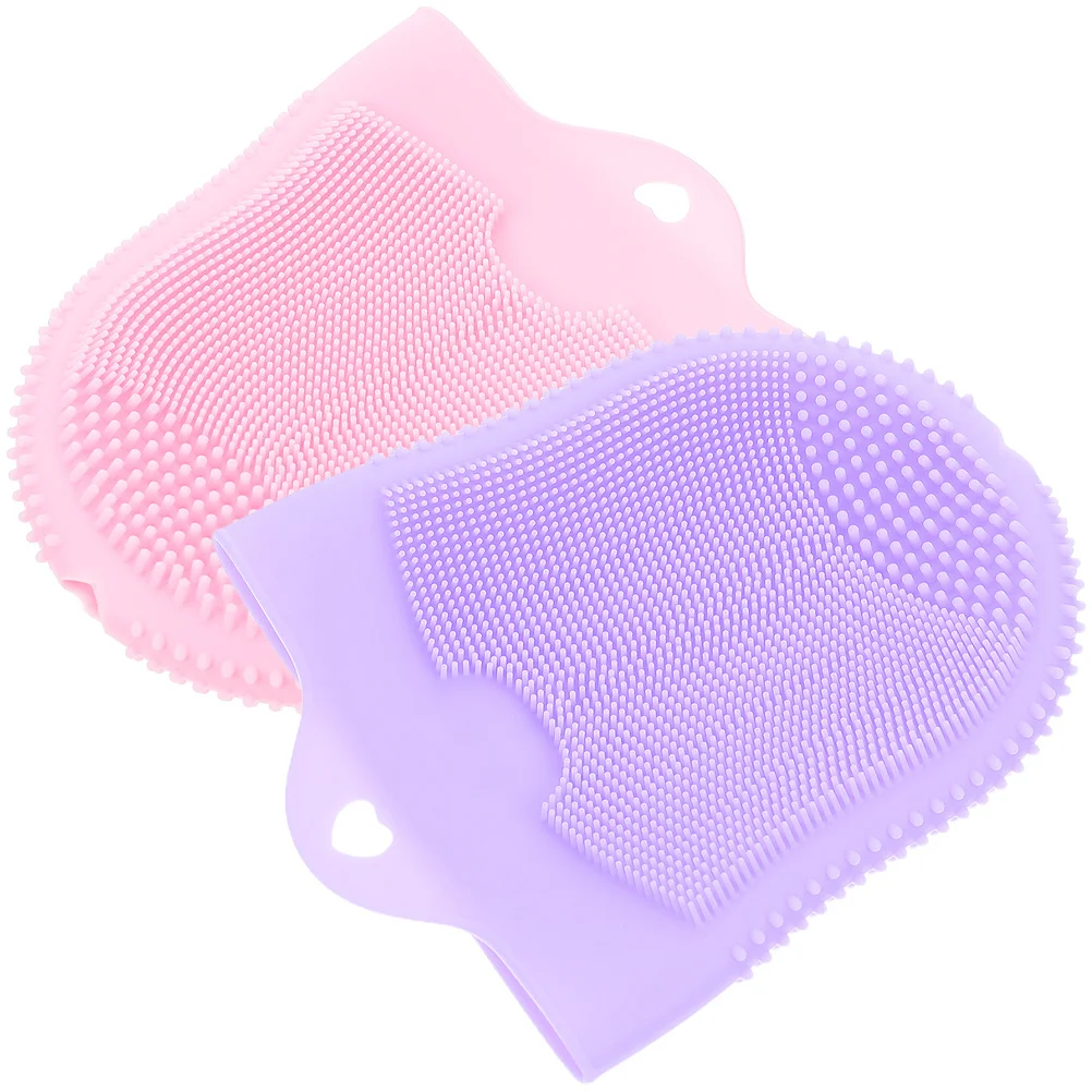 2 uds cepillo de lavado de cara de silicona herramienta exfoliante Manual para mujeres cuidado diario de la piel y cepillo de limpieza Facial de silicona para viajes
