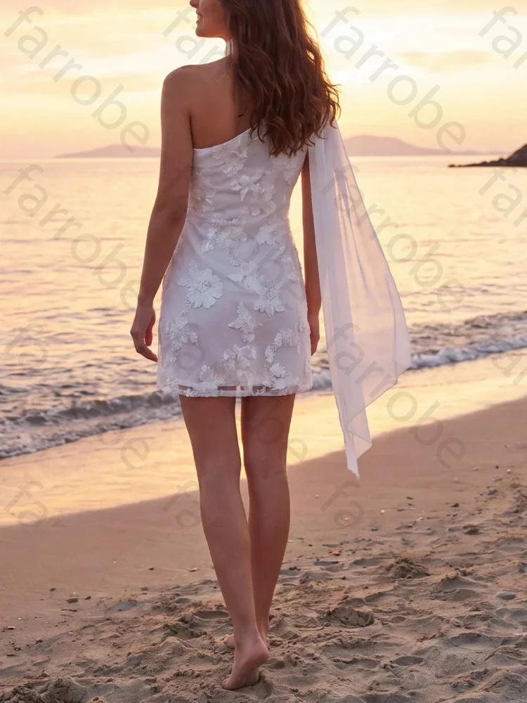 Customized Sexy One Shoulder Sleeveless Wedding Dresses Elegant Backless Evening Dress Exquisite High Quality Prom Party Gowns