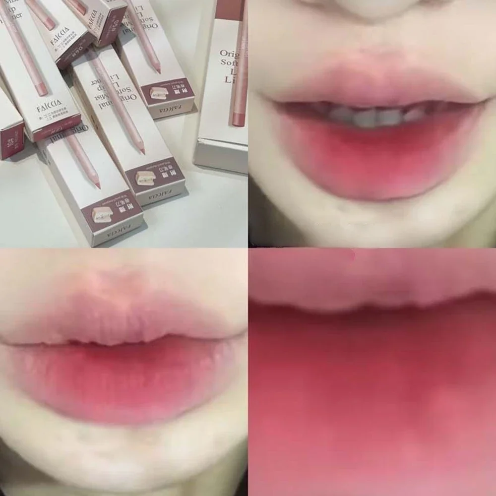 Rossetti a matita per labbra marrone nudo opaco 12 colori Kit per contorno labbra Strumento per trucco lucidalabbra rosso velluto sexy non appiccicoso impermeabile