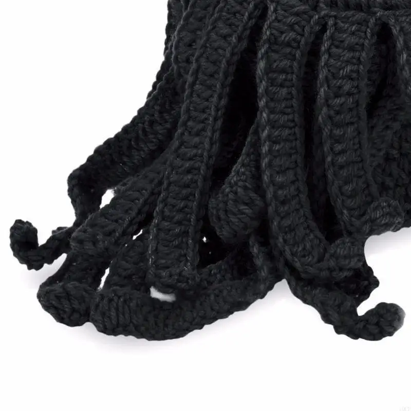 الجدة مضحك الأخطبوط قناع محبوك قبعة صوف قبعة الأذن حماية لعيد الميلاد أغطية الرأس #3