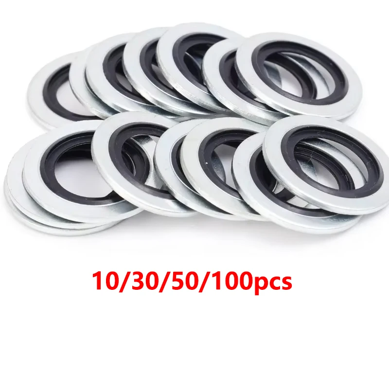 Car Oil Pan Drain Plug Aluminum Alloy Fluororubber Sealing Ring Gasket For Renault Bonded Seal Washer Car Accessories 110265505R