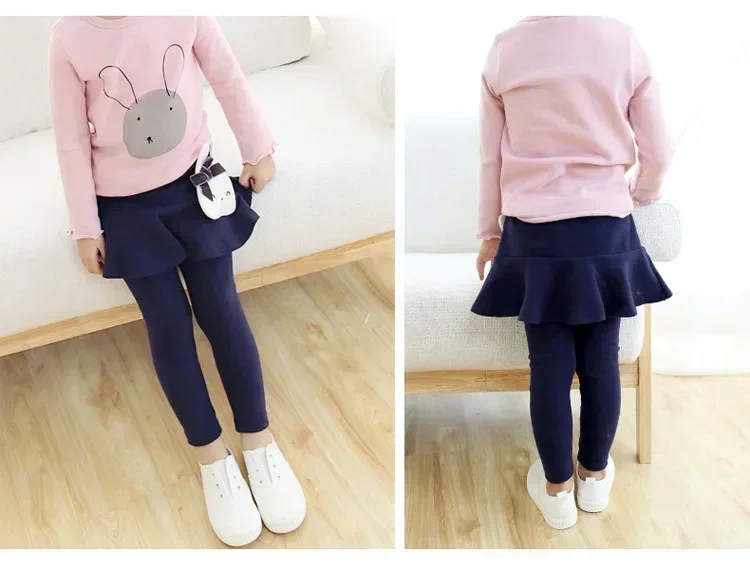 Baby Mädchen Leggings Frühling Herbst Kinder Spitzenrock-Leggings Niedliche Einfarbige Prinzessinnenkleidung 1-7 Jahre Kinderhosen – Detail 30