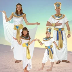 Egypt Nile Pharaoh Cleopatra Costume for Women Men Boys Girls Family Halloween New Year Party Fancy Dress