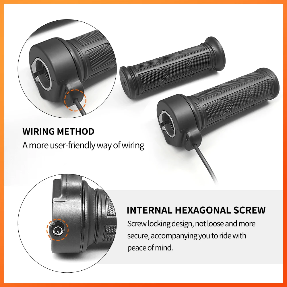 WUXING-Acelerador torção completa para bicicleta elétrica, acelerador de punho direito, conector SM impermeável para bicicletas E ou scooter elétrico, 192X