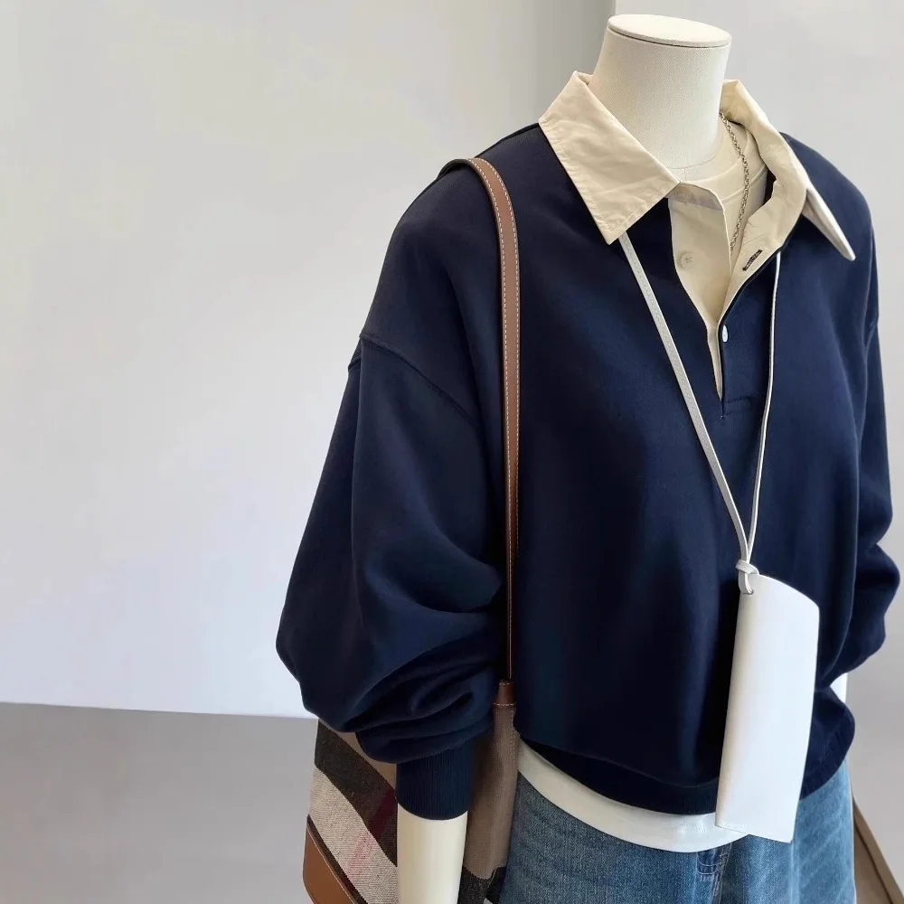 2025 High-end Sense Style Fashion Niche Design Sense Blue Two-piece Sweater