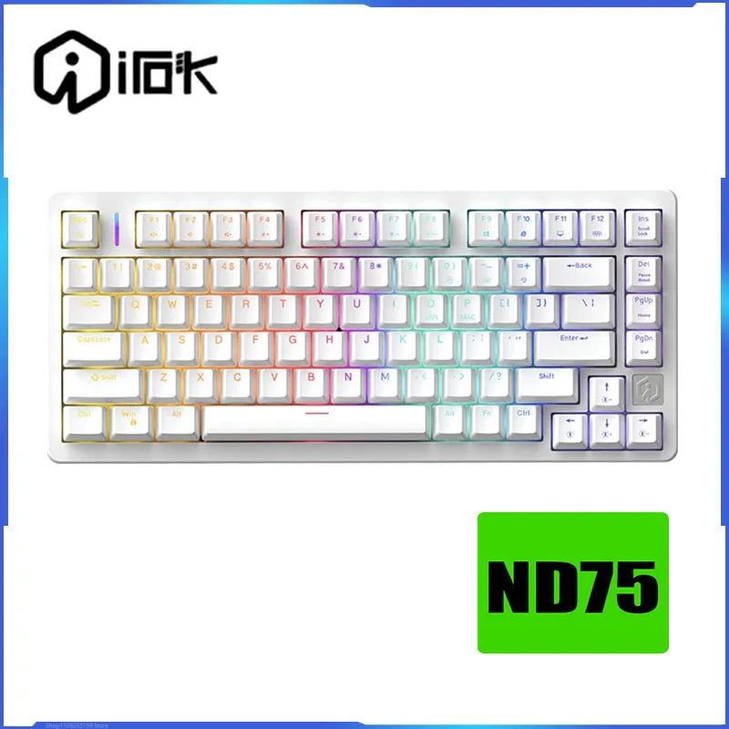 

Irok Nd75 Magnetic Switch Mechanical Keyboard Wired Transparent RGB Gaming Keyboard Hot Swap Keycaps Backlight Gamer Man Gift