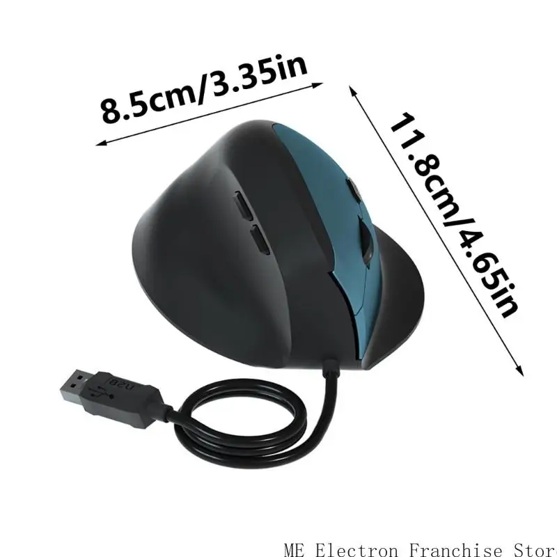 T5EA CORDO DIREITO DIREITO MOUSE VERTICAL ERGONOMIC GAMING MOUSE 1600DPI Ajuste o pulso óptico USB Mouse saudável para PC