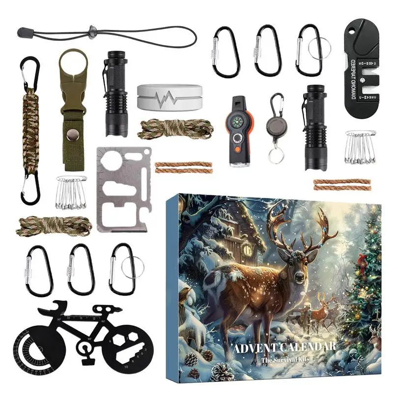 Survival Tool Advent Calendar Christmas Practical Advent Calendar For Outdoor Enthusiasts creative Christmas Countdown Calendar