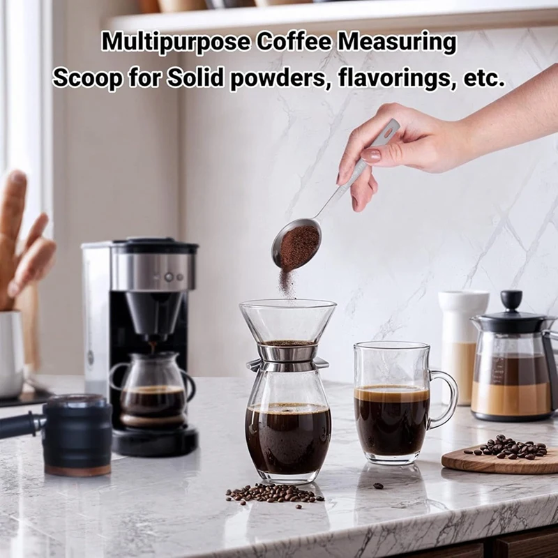 

SEWS-8Pcs Coffee Scoop Spoon - 1 Tablespoon Measuring Spoon, 15ML Stainless Steel Coffee Spoons, Long Handle Measuring Scoop
