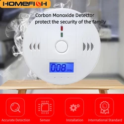 Independent CO Alarm Sensor Carbon Monoxide Alarm Detector 85dB High Sensitive Warning LCD Photoelectric Display for Home Hote